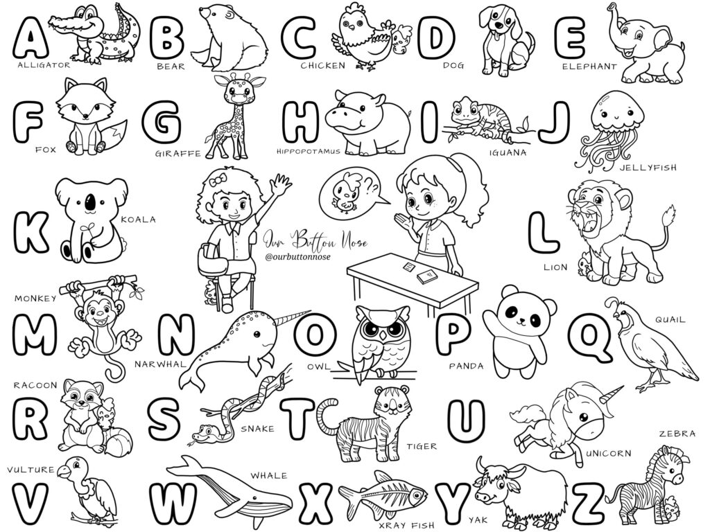 Reusable silicone colouring mat for learning abc series