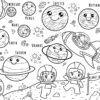Reusable Silicone Colouring Mat 40cm x 30cm - Space explorer - Image 3