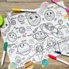 Reusable Silicone Colouring Mat 40cm x 30cm - Space explorer